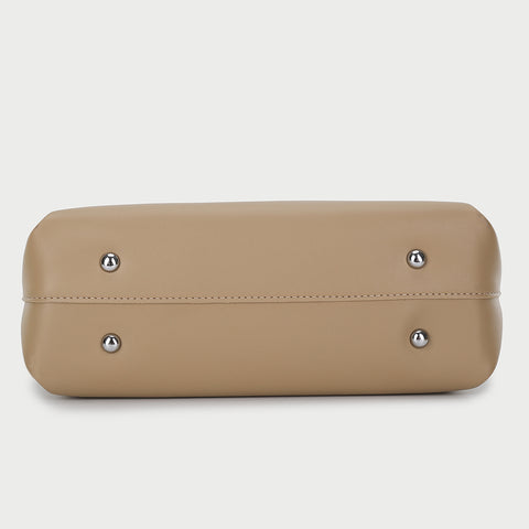 Minimalistic buckle detail strap PU leather tote bag