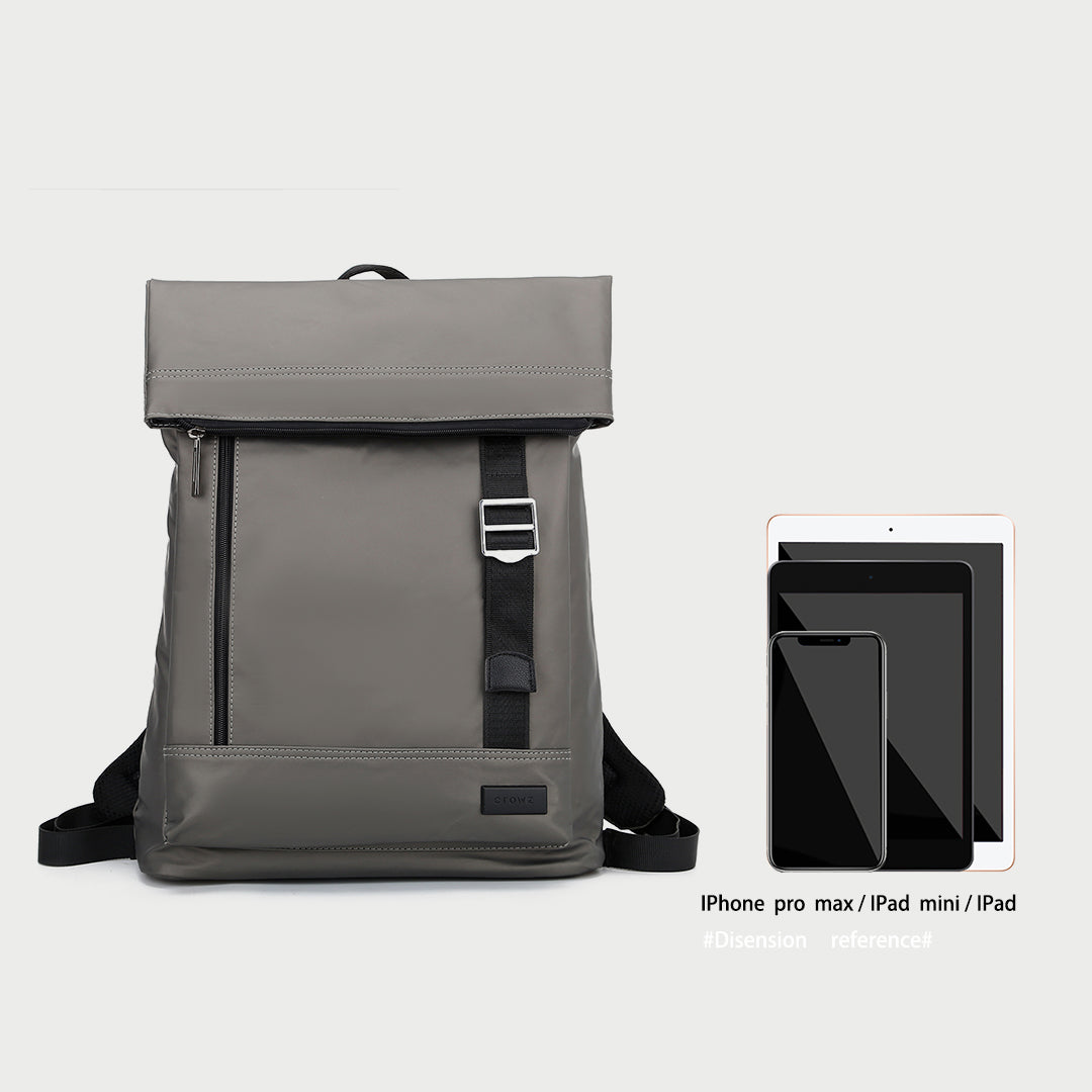 Zip buckle strap flap top unisex nylon backpack