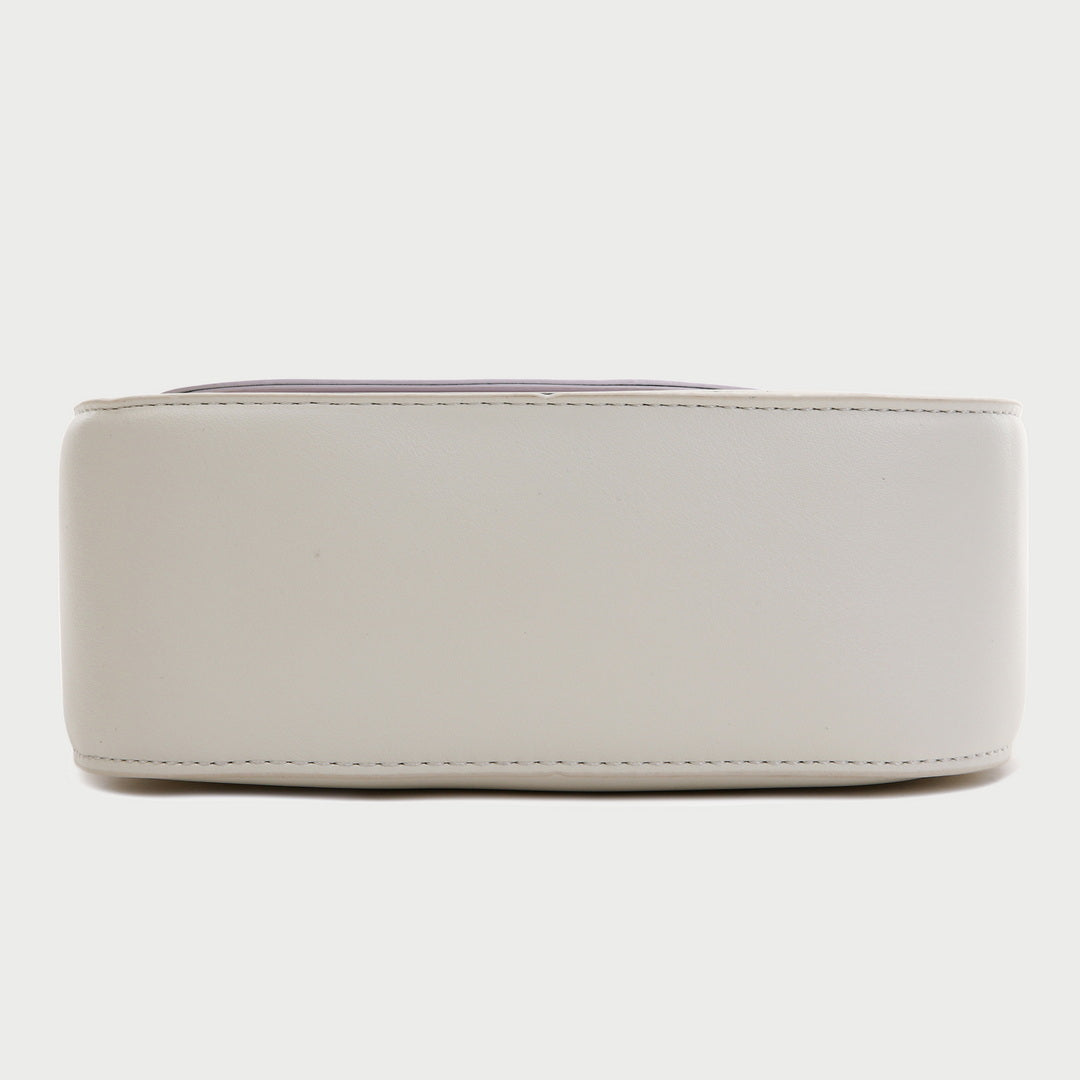 Asymmetric curve flap PU leather crossbody bag