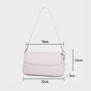 Minimalistic flap-style PU leather shoulder bag (With an extra strap)