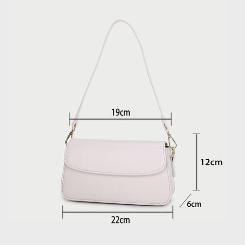 Minimalistic flap-style PU leather shoulder bag (With an extra strap)