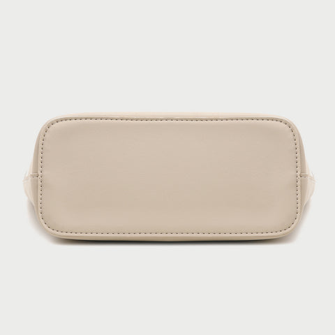 Minimalistic front pocket turn-lock PU leather bucket bag