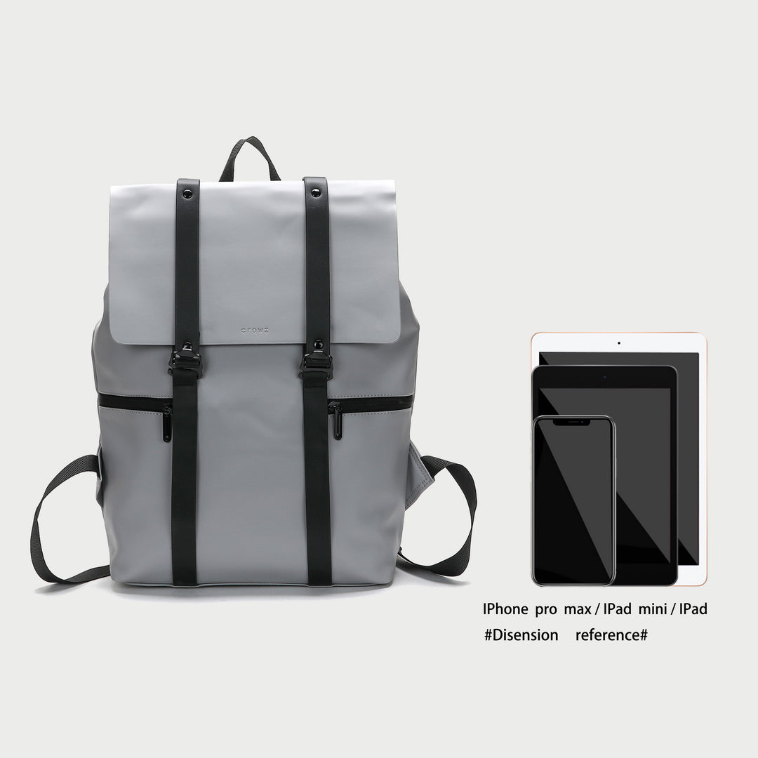 bucket strap and zip detail unisex PU leather backpack