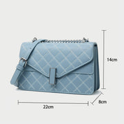 Envelope style layer flap quilted PU leather crossbody bag