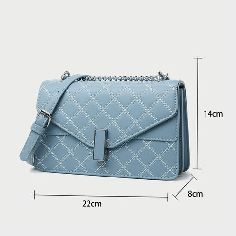 Envelope style layer flap quilted PU leather crossbody bag