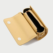 Minimalist classic flap sleek top handle PU leather crossbody bag