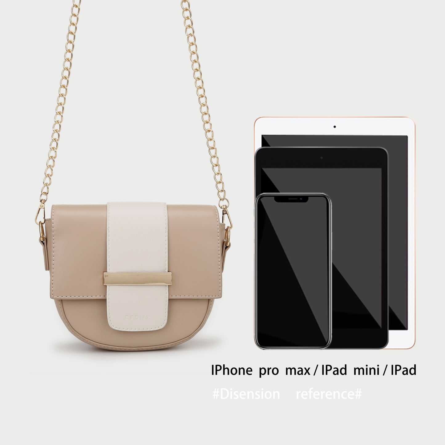 Metal bar colourblock flap PU leather crossbody bag