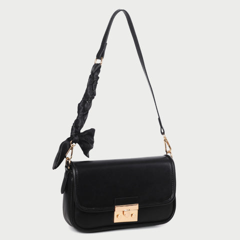 Elegant braided strap PU leather crossbody bag