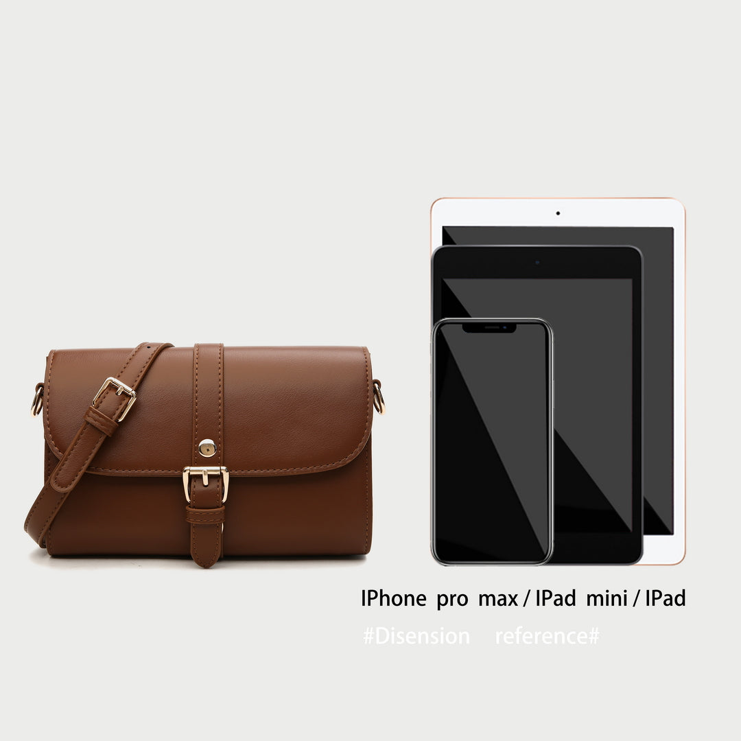 Retro buckle strap flap style PU leather crossbody bag