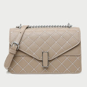Envelope style layer flap quilted PU leather crossbody bag