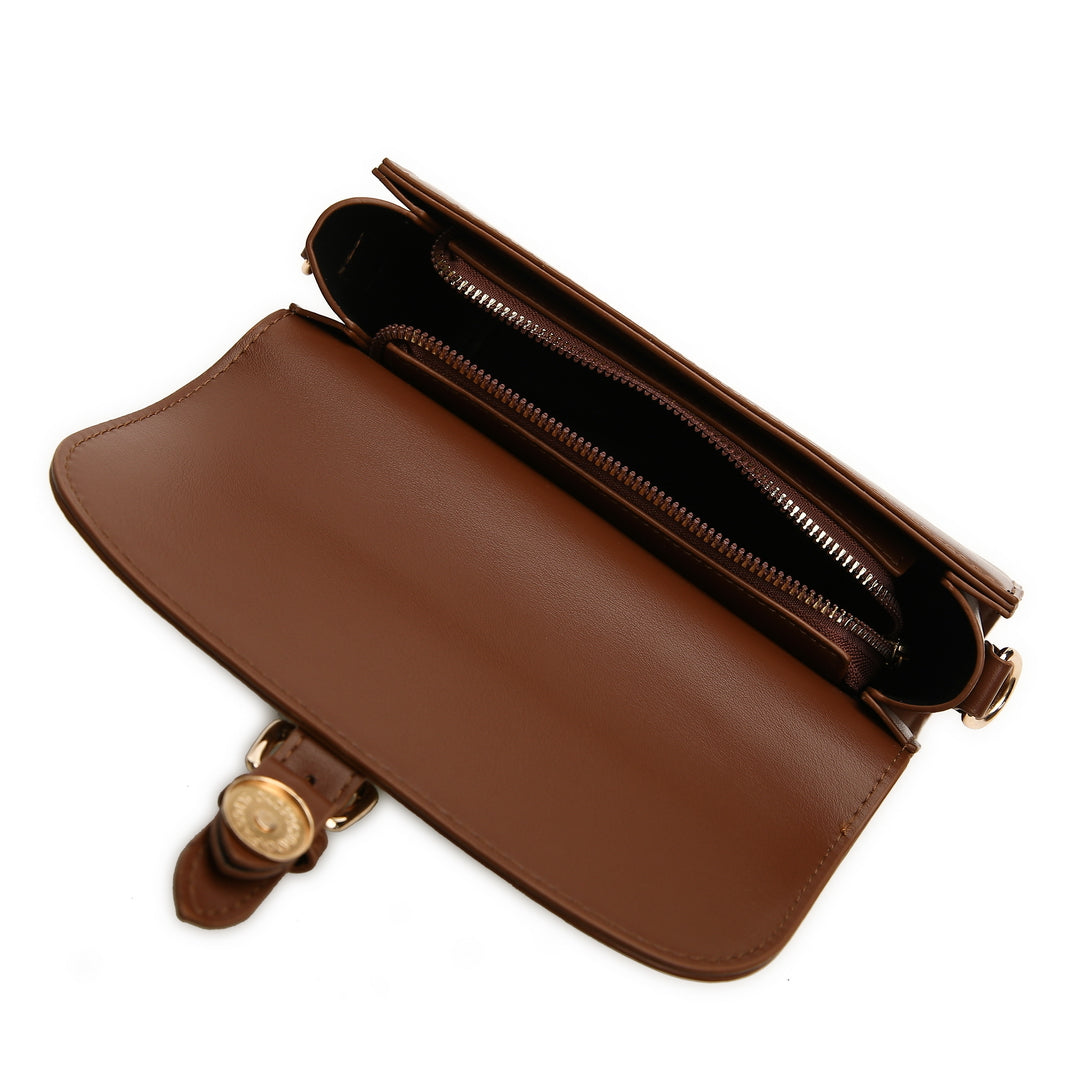Retro buckle strap flap style PU leather crossbody bag