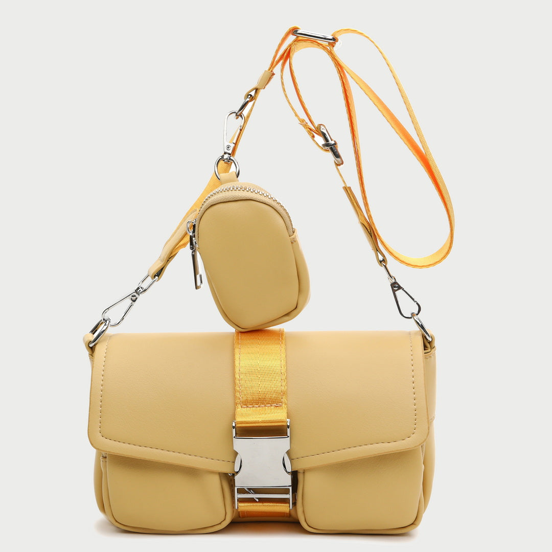 Metal buckle strap mini pouch accessory PU leather crossbody bag