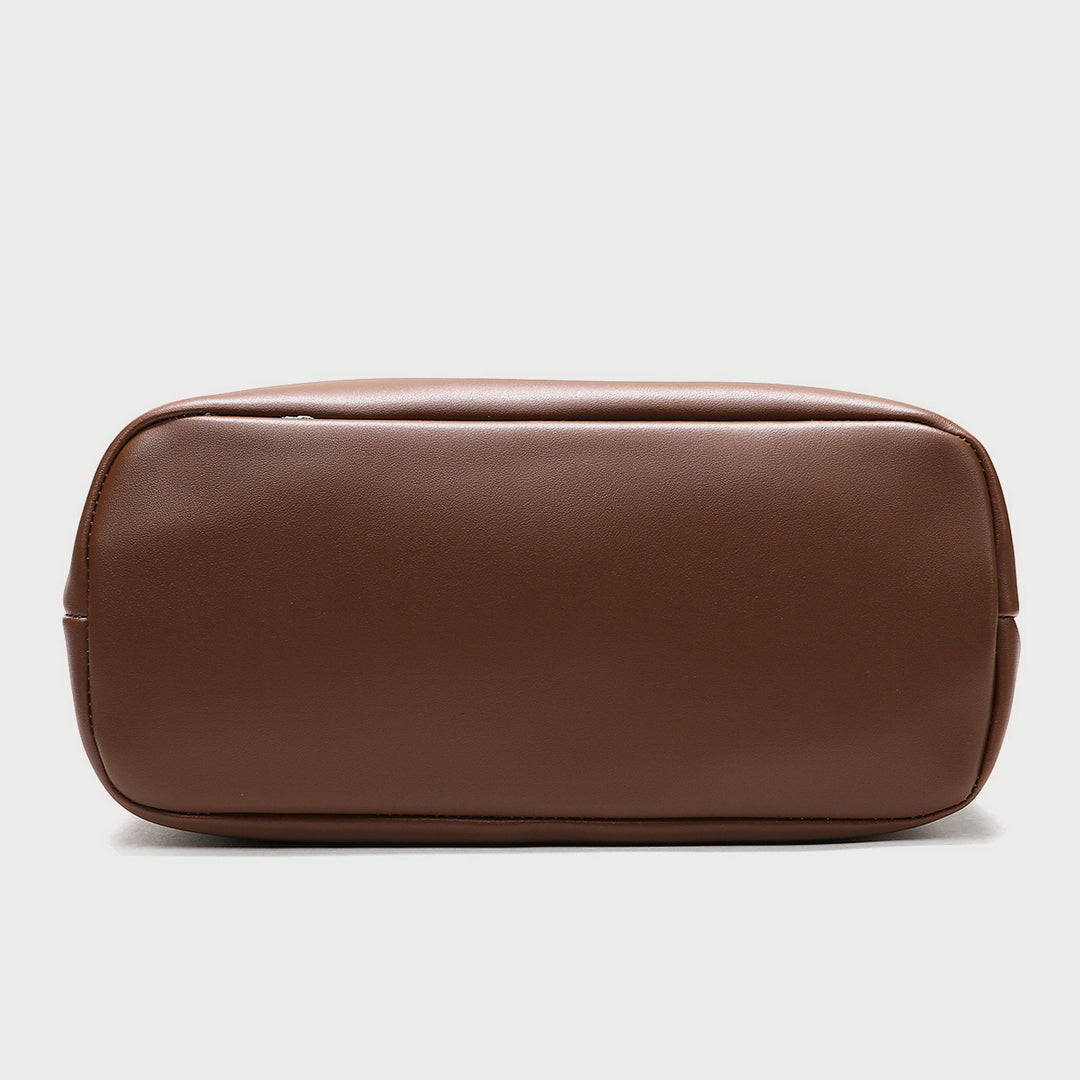 Minimalistic style PU leather shoulder bag (2-in-1 set)