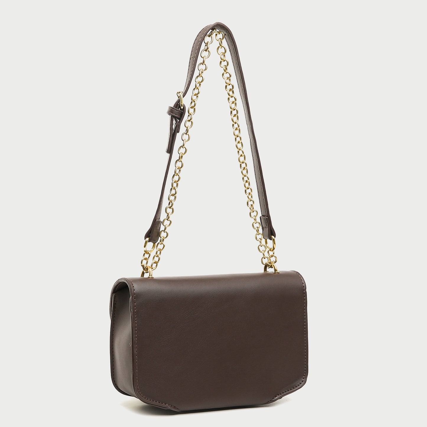 Silky scarf bow embellished flap style PU leather crossbody bag
