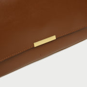 Metal hardware flap style PU leather crossbody bag