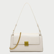 Square metal detail flap style chain strap PU Leather bag