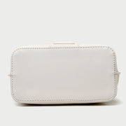 Woven chain handle croc-effect PU leather bucket bag