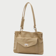 Envelope style front pocket PU leather shoulder bag