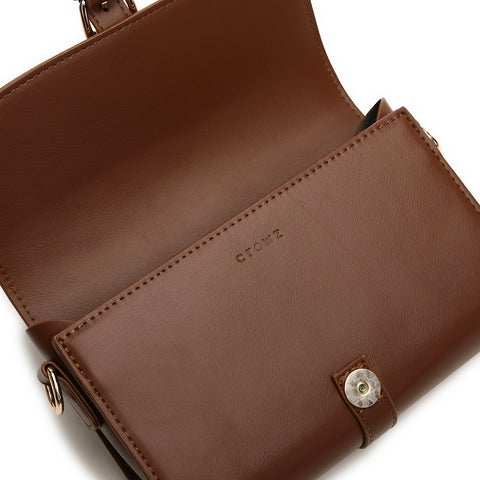 Retro buckle strap flap style PU leather crossbody bag