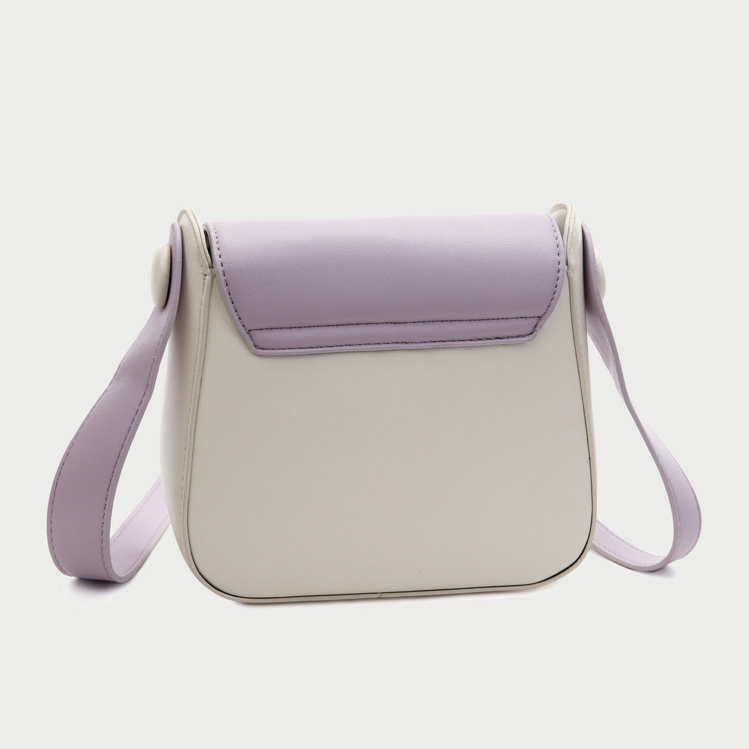 Asymmetric curve flap PU leather crossbody bag