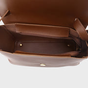 Metal stud strap flap PU leather crossbody bag