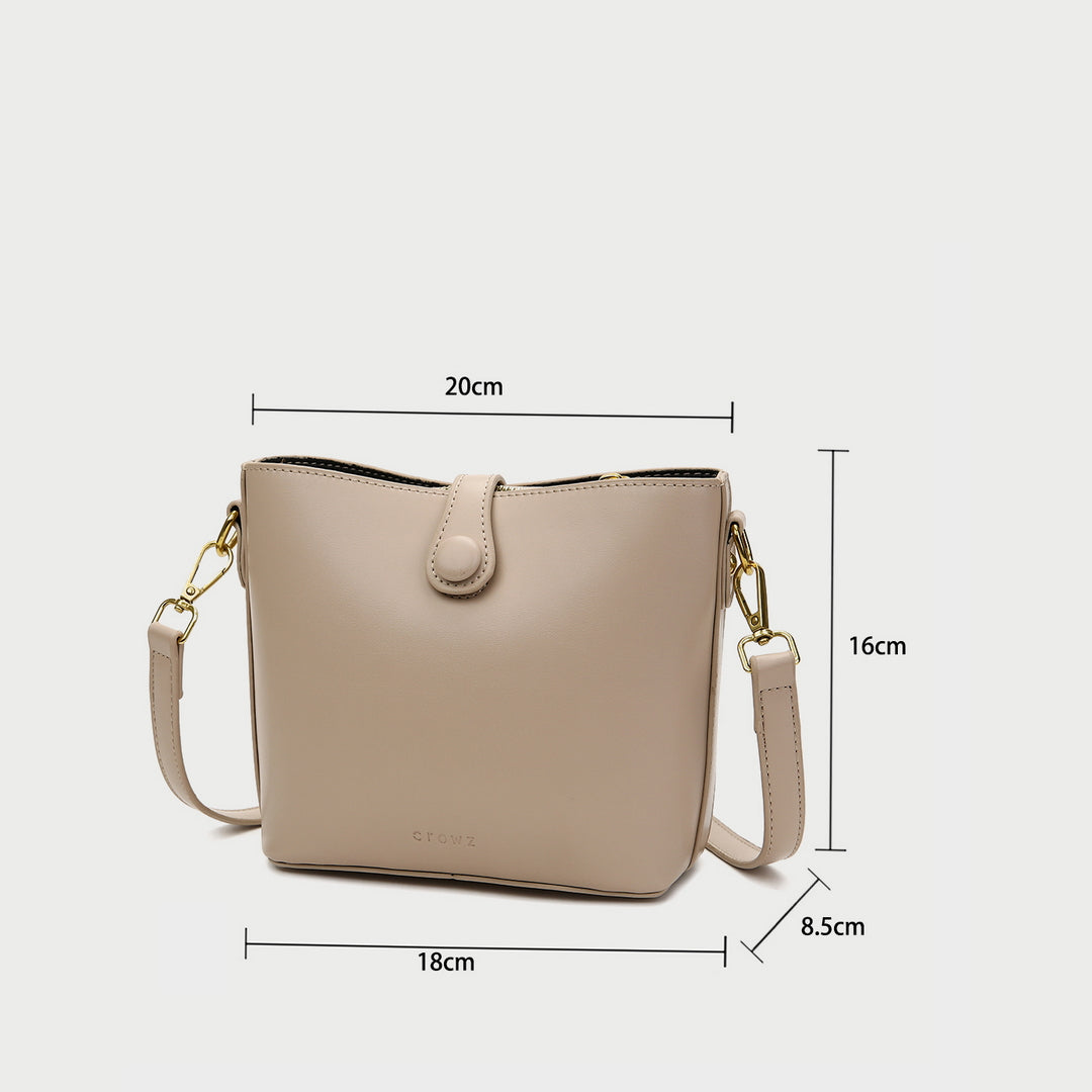 Modern strap style PU leather bucket bag