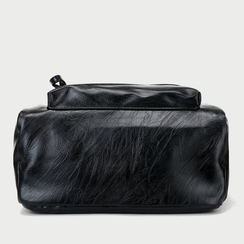 Smart casual marble-effect PU leather backpack