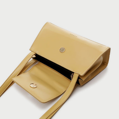 Faux pearl embellished flap PU leather shoulder bag