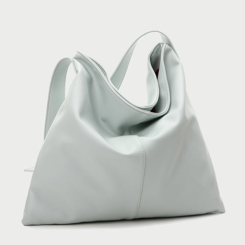 Minimalistic casual style soft PU leather hobo bag