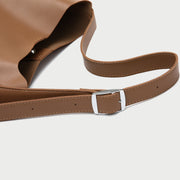 Minimalistic style adjustable shoulder strap PU leather bucket bag