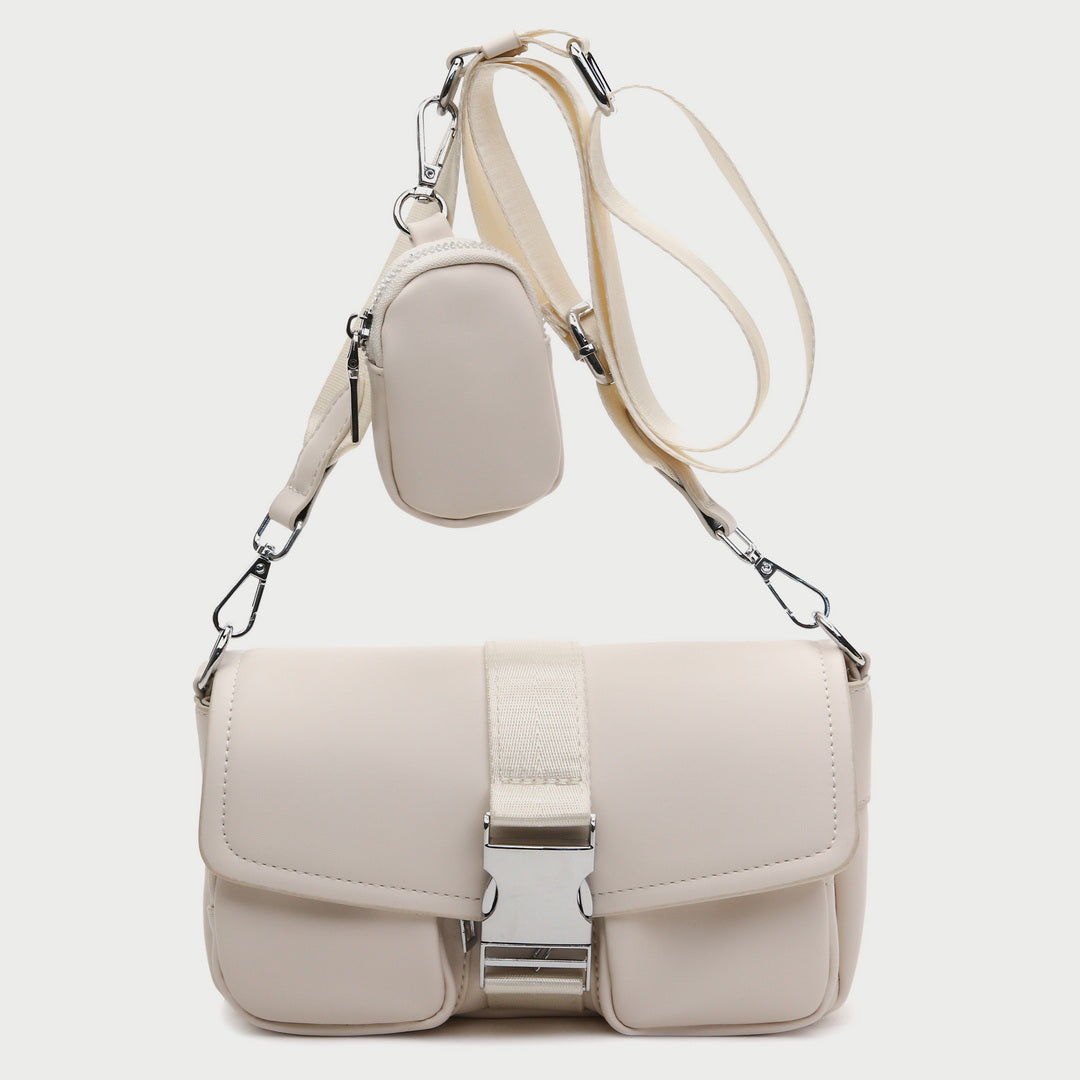 Metal buckle strap mini pouch accessory PU leather crossbody bag