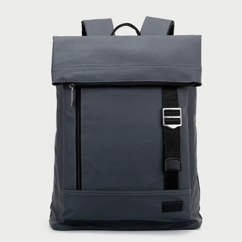 Zip buckle strap flap top unisex nylon backpack