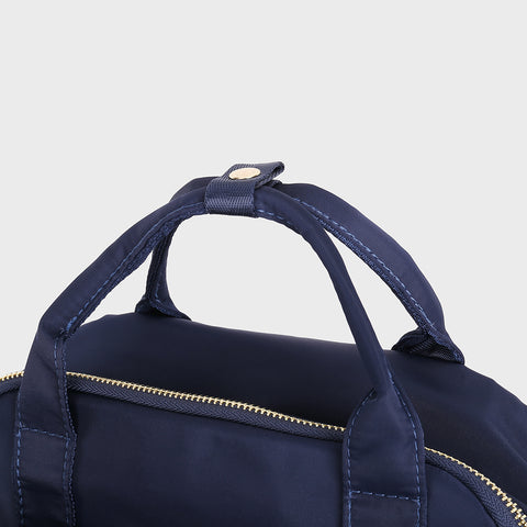 Top handle zip compartment minimalistic unisex nylon backpack