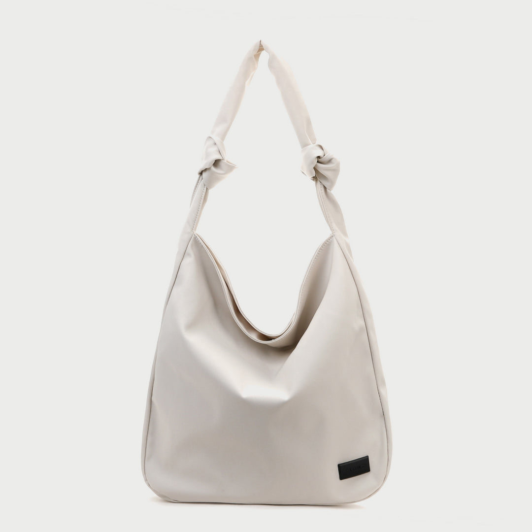 Knotted strap roomy canvas hobo bag