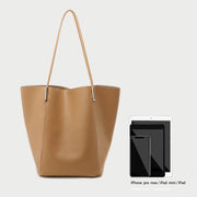 Minimalistic smooth PU leather tote (2-in-1 set)