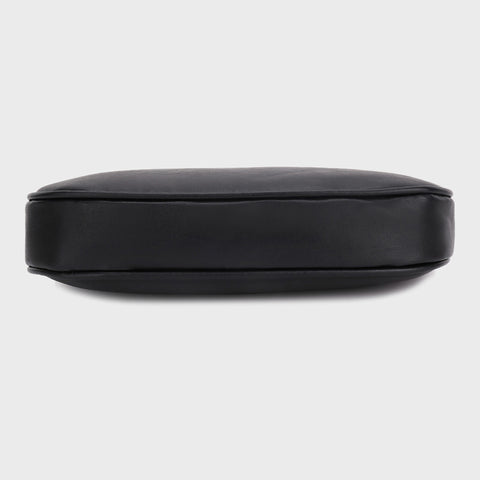 Circular zip pouch chain handle PU leather crossbody bag