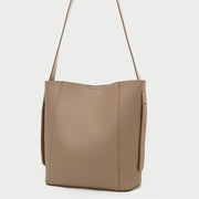 Topstitching PU leather 2-in-1 bucket bag