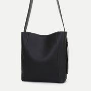 Topstitching PU leather 2-in-1 bucket bag