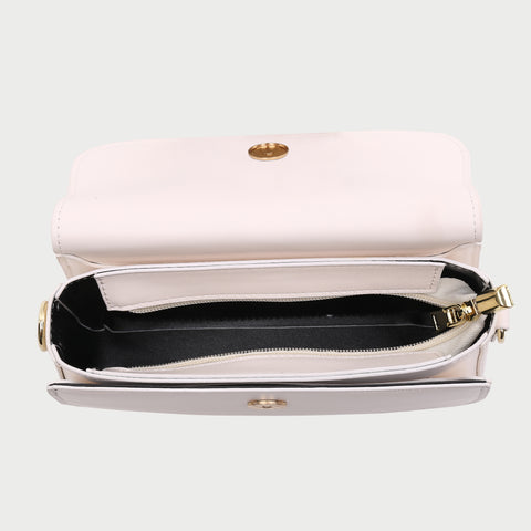 Minimalistic flap-style PU leather shoulder bag (With an extra strap)