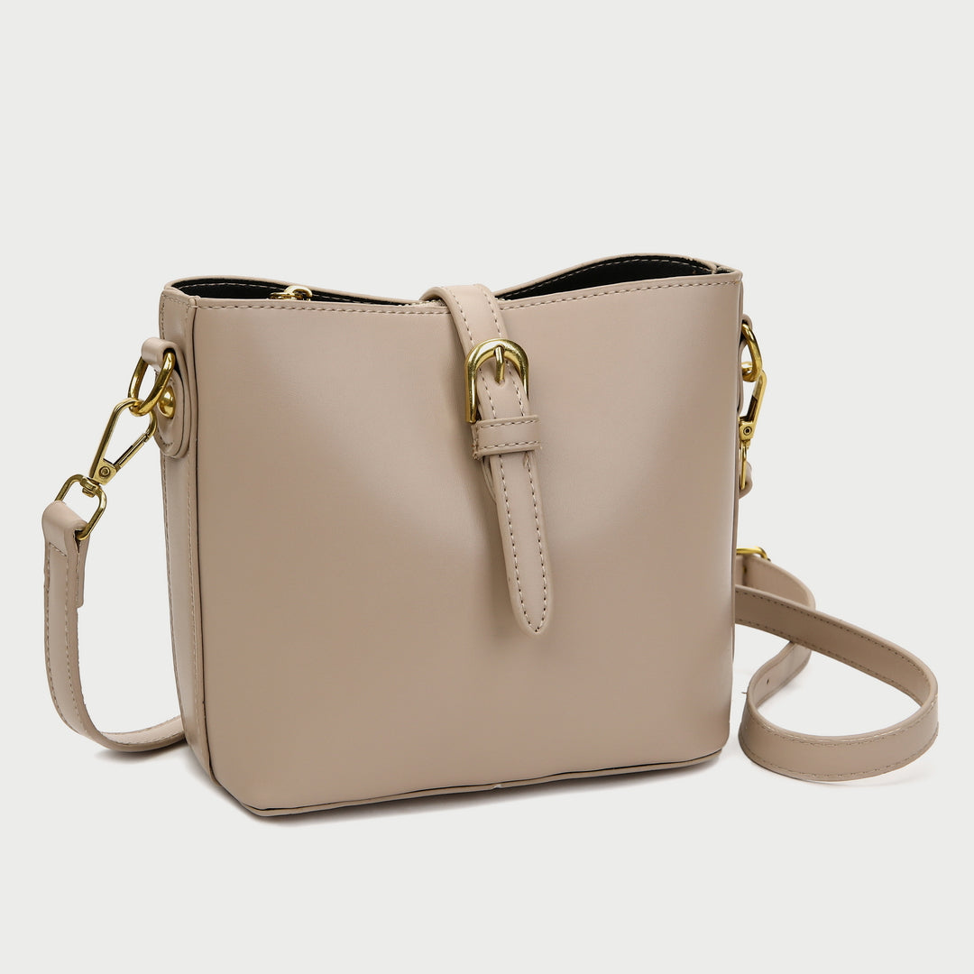 Modern strap style PU leather bucket bag