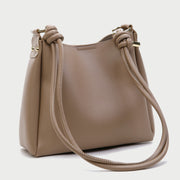 Coiled drawstring shoulder strap PU leather bucket bag (2-in-1 set)