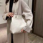Roomy soft PU leather shoulder bag (2-in-1 style)