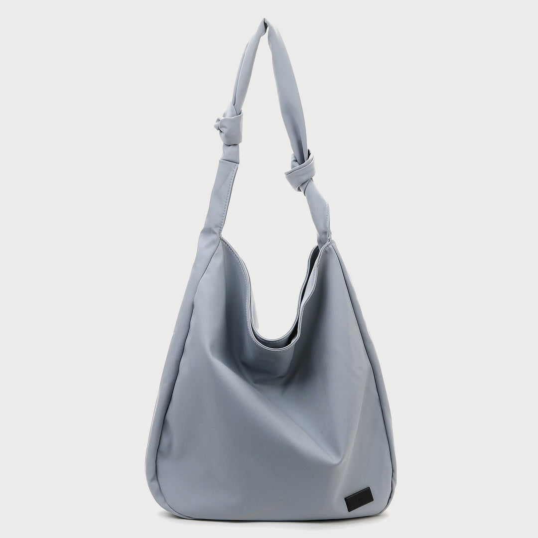 Knotted strap roomy canvas hobo bag