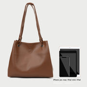 Roomy soft PU leather shoulder bag (2-in-1 style)
