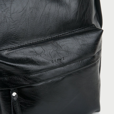 Smart casual marble-effect PU leather backpack