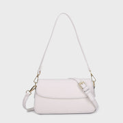 Minimalistic flap-style PU leather shoulder bag (With an extra strap)