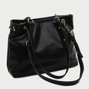 Envelope style front pocket PU leather shoulder bag