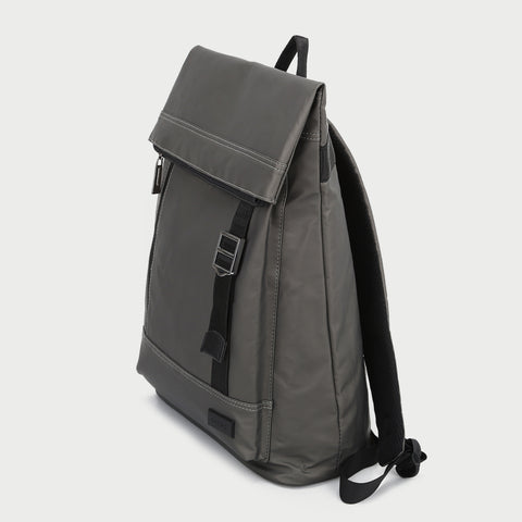 Zip buckle strap flap top unisex nylon backpack