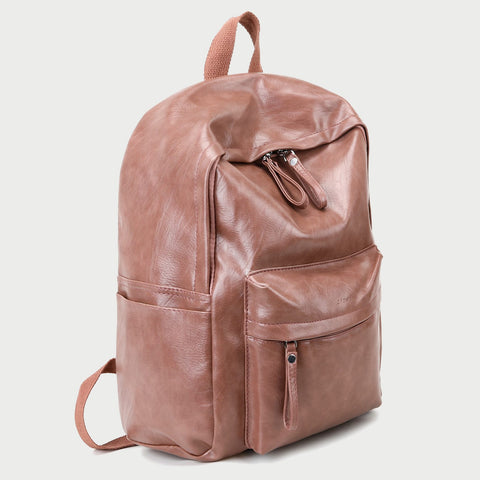 Smart casual marble-effect PU leather backpack