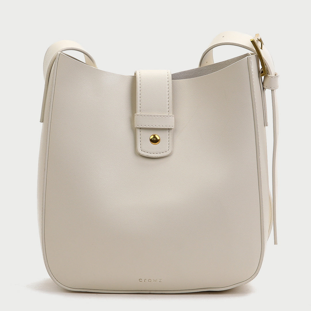 Strapped PU leather bucket bag (2-in-1 set)